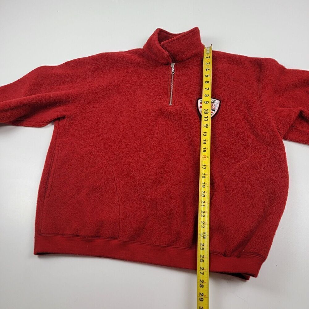Roots Athletics Fleece Jacket Mens‎ Sz Large Red half Zip Canada 25 Years Winter - Picture 5 of 11